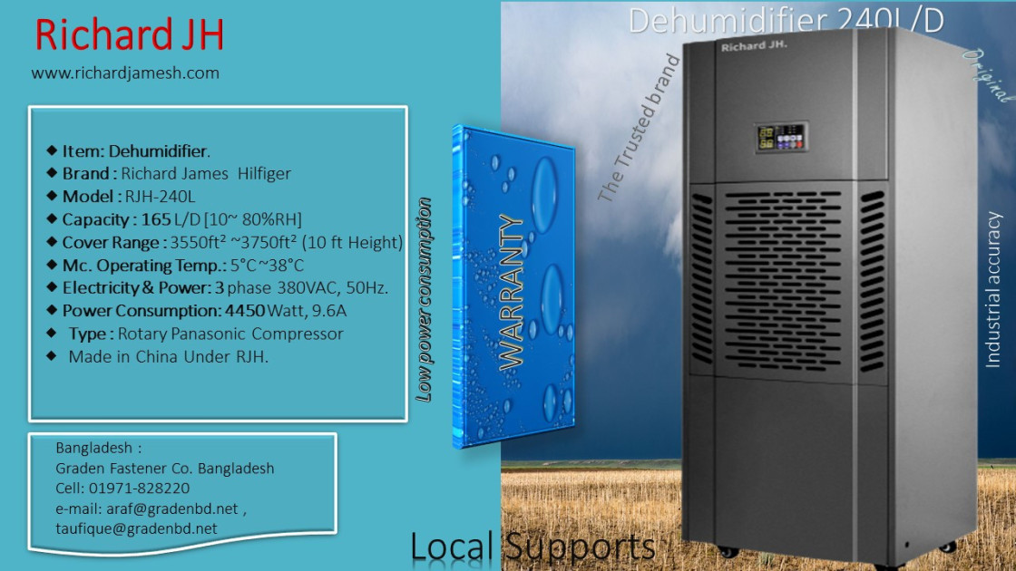 Dehumidifier 240L per day Bangladesh 